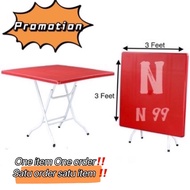 Meja Pasar Malam 3x3/ Foldable Plastic Dining Table 3’' x 3’ Meja Lipat/ Meja Plastik 3 x 3