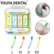 100pcs/box Dental Composite Wedge Kit Dental Matrix Autoclaved Composite Wedges Silicone Dental Sili