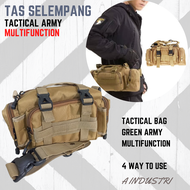 Tas Selempang/Tas Slempang Pinggang Waistbag Krem Khaki Tentara Camo Gurun Tas Pinggang Model 4 in 1