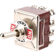 Qiilu 3 Position ON/OFF/ON 4PDT Toggle Switch, 12 Pin, 12mm, 15A, 250Vac, 10A, 380Vac