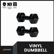 Vinyl Dumbbell (Pair, Black) | 2lb to 10lb Weights for Home Strength Training