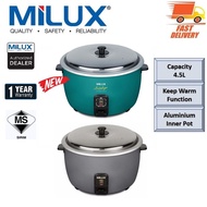 Milux Electric Rice Cooker 4.5L MRC-545 MRC545 Periuk Nasi Besar Elektrik Commercial