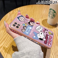 JJLINGJI Casing Ponsel untuk OPPO A15 A15s A35 A16 A16s A54s A16k A16e Case Snoopy casing ponsel sof