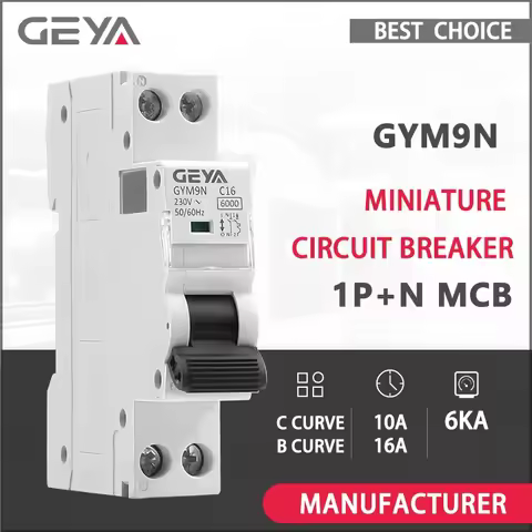 GEYA GYM9N DPN Mini Circuit Breaker MCB 1P+N MCB 10A 16A 220V AC Circuit Breaker 6KA C Curve B Curve
