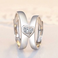 Free Shipping Finger Ring 周家大福PT950铂金戒指男女款心形白金莫桑钻戒素圈情侣对戒活口 Cincin