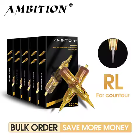 Ambition Glory 20/60/100/200pcs RL Tattoo Needle Cartridge Kit Mix Round Liner Magnum Sterilized Saf