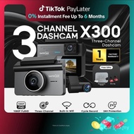 SAFECAM X300 WIFI 3-Channel Dashcam 1080P Front + 720P Inner + 720P Rear Dashcam WIFI Control 24-H P