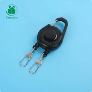 [Kesoto] Easy to Attach Retractable Badge Clip Sturdy Dual Clip Badge Reel Double Hook Lanyard Reel