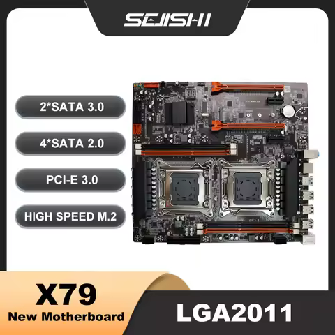SEJISHI X79 Motherboard Dual placa mae CPU LGA 2011 E-ATX SATA PCI-E M.2 SSD Mother Panel Support In