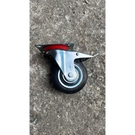 Trolley Wheels + Brakes / Live Trolley Wheels Brake 3" 4" 5" / Rubber Wheels with Brakes