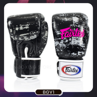 Fairtex Boxing Gloves Dark Cloud BGV1 Limited Edition 8,10,12,14,16 oz. genuine leather แฟร์แท็ค นวมซ้อม ชกมวย สีดำลายเมฆ ทำมาจากหนังแท้