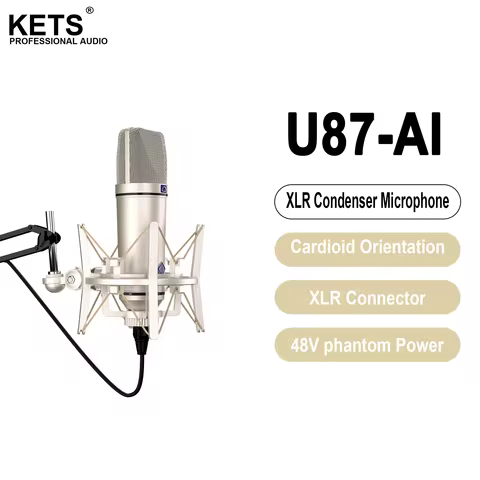 U87 AI XLR Condenser Microphone Professional Cardioid Studio Mic for Recording Podcasting Voice Over