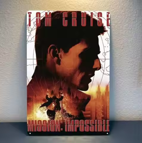 1p,Mission Impossible Tom Cruise Movie Metal Poster Tin Sign 20x30cm