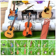 POMAT Guitar Acrylic Keychain, Ukulele Clarinet Guitar Model Pendant, Musician Jewelry Pipa Saxophon