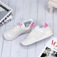 球鞋補習班 NEW BALANCE 574 米白粉色 經典 女鞋 IU著 復古 慢跑鞋 漆皮 WL5742BA