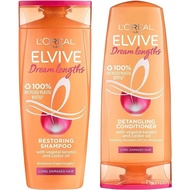 L'Oreal Paris Elvive Dream Lengths Shampoo and Conditioner Set for Long Hair, Nourishing & Strengthe