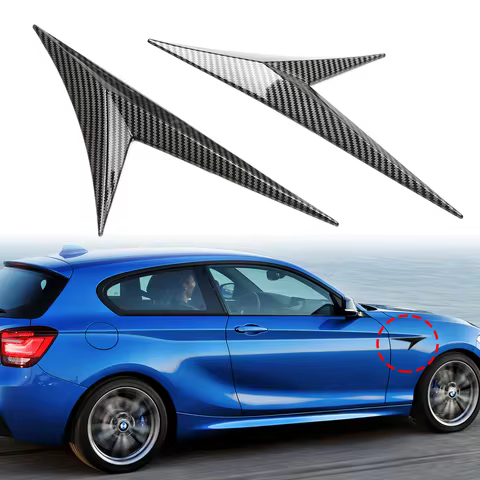 2x Car Fender Side Vent Air Outlet Black Decor Stickers Trim Decoration Universal For BMW 1 Series E