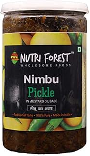 Nutri Forest Lemon Pickles Home Made 400gm Nimbu Ka Achar with Less Oil