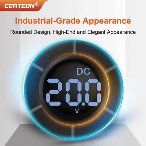 PZEM-19V Round DC Voltmeter Digital Panel Meter 0-300V 0-100A LCD Volt Amp Power Meter 30KW EV Batte