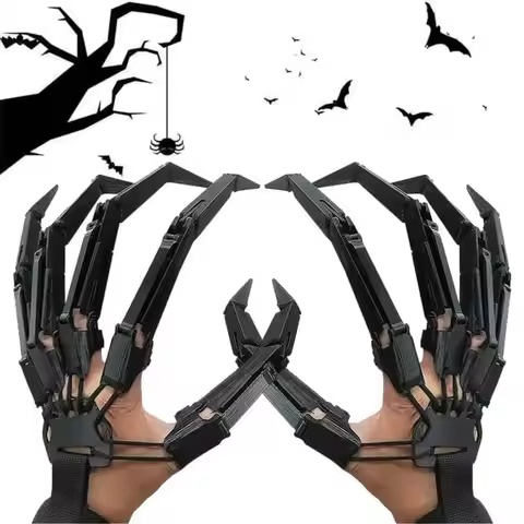 3D Realistic Horror Ghost Claw Articulated Fingers Halloween Horror Fake Fingers Skeleton Hands Prop