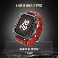 For Apple Watch Strap Series 10 46mm Two-Tone Translucent Black Case Band Strap  Contrast Smoke Matt