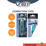 🔥GRABBIT🔥 Plus Correction Tape Refillable Tape Refill 5mm*6mStationery | Pemadam Pen GRAB-CT-L02