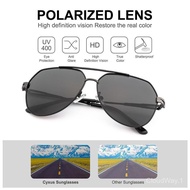 Cyxus Aviator Classic Metal Frame Sunglasses Polarized Lenses Block Sun Glare Anti-UV400 Metal Frame