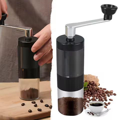 Manual Coffee Bean Grinder Detachable And Adjustable 5-Stage Portable Manual Grinder Hand-Cranked Co