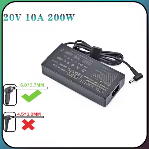 20V 10A 200W 6.0*3.7MM ADP-200JB D Laptop Adapter Charger For Asus TUF A17 FA706QM FA506QR ROG Zephy