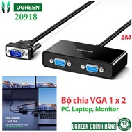 Ugreen 40254 20918 CM152 1 to 2 VGA Splitter (resolution: 1920x1440@60Hz 250MHz,Male to FeMale)