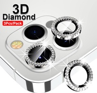 Diamond Camera Case For iPhone 11 13 14 15 Pro Max 12 Pro Max Camera Lens Protector Screen Case For iPhone11 Pro 12Pro Tempered Glass