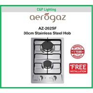 Aerogaz 30cm Stain Steel Cooker Hob Gas Stove with 2 Burner AZ-262SF