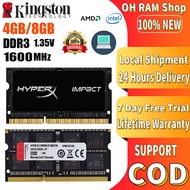 [Local Stock]Kingston Hyperx impact ram DDR3/DDR3L 4GB 8GB PC3/PC3L-12800 Laptop memory 1600mhz sodi
