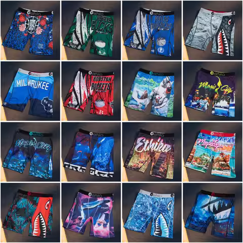 ETHIKA 1Pcs Men Underwear Boxers Breathable Mesh Crotch Man Underpants Plus Size Mens Panties L-3XL 