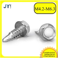 M4.2/M4.8/M5.2/M6.3  Drill tail screw 410 stainless steel outer hexagonal color steel tile self-tapp