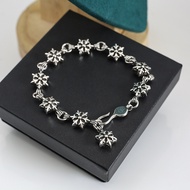 CHROME HEARTS Silver 925 Hexagram Star 20cm Splicing Bracelet Retro Punk Rock Accessories Street Hip