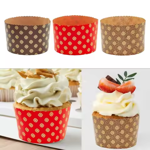 Panettone Paper Mold Oil-Proof Paper 10 PCS Baking Paska Kulich Easter Bread Mold Christmas Festival