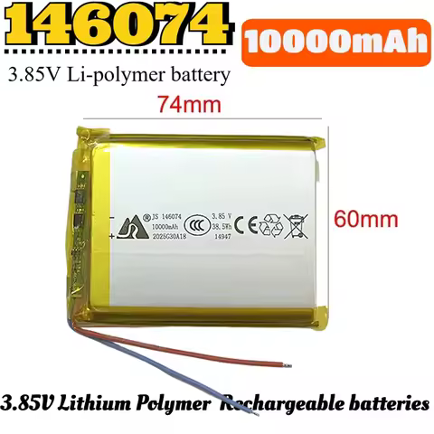 146074 3.85V 10000mAh Li-polymer Battery 136074 Lithium Polymer Rechargeable Batteries Lipo Li-Po fo