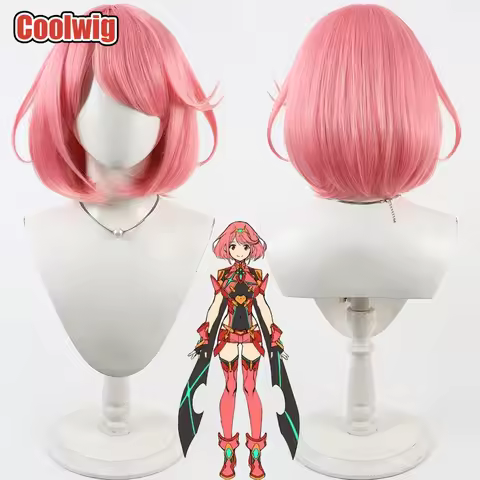 Coolwig Synthetic Hair Homura Pyra Cosplay Wigs Xenoblade Chronicles 2 Homura Pyra 35cm Straight Pin