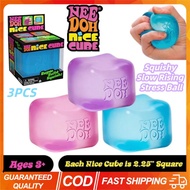 3PCS Schylling NeeDoh Nice Cube Squishy Slow Rising Stress Ball Fidget Toy Stress Relief Anxiety Sen