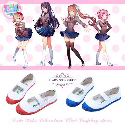 Doki Doki Literature Club Cosplay Shoes Anime School Shoes Girl Sport Shoes Monika Sayori Yuri Natsu