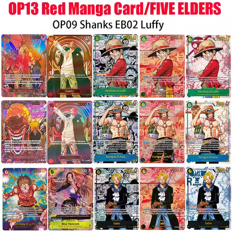 DIY OPCG ONE PIECE CARD OP13 Red Manga Card Luffy Ace Sabo Shanks Hancock FIVE ELDERS 2025 Collectio
