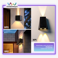 K2 VIVIDWAYS OUTDOOR SOLAR WALL LAMP XP EDITION 3000K WARM WHITE IP54 WATERPROOF LAMPU DINDING SOLAR