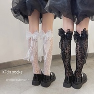 Summer Children Girl Sock Fashion Fishnet JK Lolita Bow Calf Sock for Kids Girl Thin Breathable Mesh