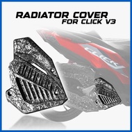 ∠ ▣ ∝ HONDA RADIATOR COVER CLICK 125i 150i V2 V3 RADIATOR COVER CARBON FOR MOTORCYCLE