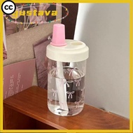 CC Straw Cup, 500ml Bowknot Water Bottle, Cute Plastic Large Capacity Cup With Lid Straw Juice Milk