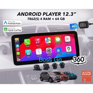 Bmw Android style 12.3 inch car android  4+64GB QLED 2K 360 AHD parking camera androidauto carplay X