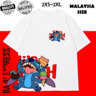 <TSHIRT WOMEN MEN> LILO AND STITCH T SHIRT DISNEY 100% COTTON ANIME T-SHIRT LELAKI PEREMPUAN BAJU LE