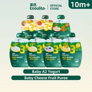 Enoulite Baby A2 Yogurt & Cheese Fruits Puree Baby Snack 10M+ Toddler Healthy Snack No Sugar Added