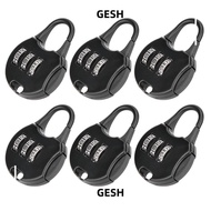 GESH 6Pcs Combination Lock, 3 Digit Resettable Password Padlock, Portable Metal Digit Code Lock Back